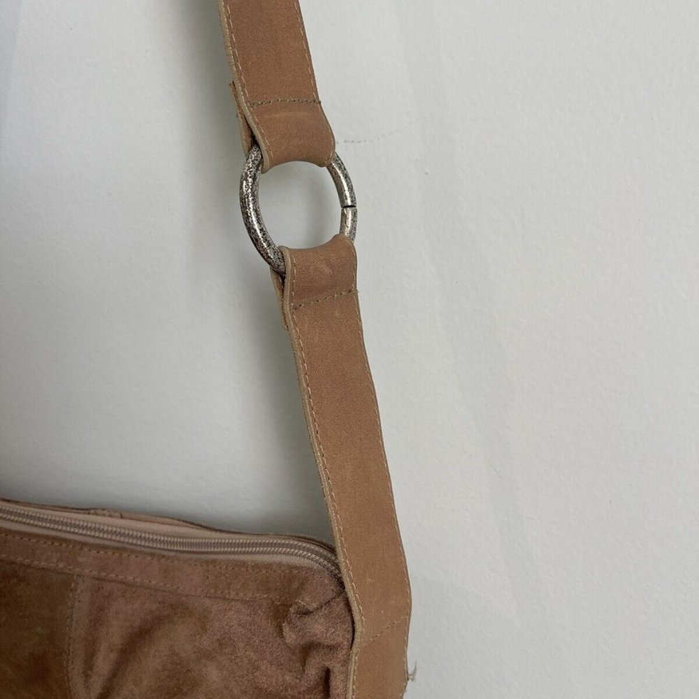 Genuine Leatherock Tan Leather Suede Fringed Crossbody Purse - Picture 6 of 9